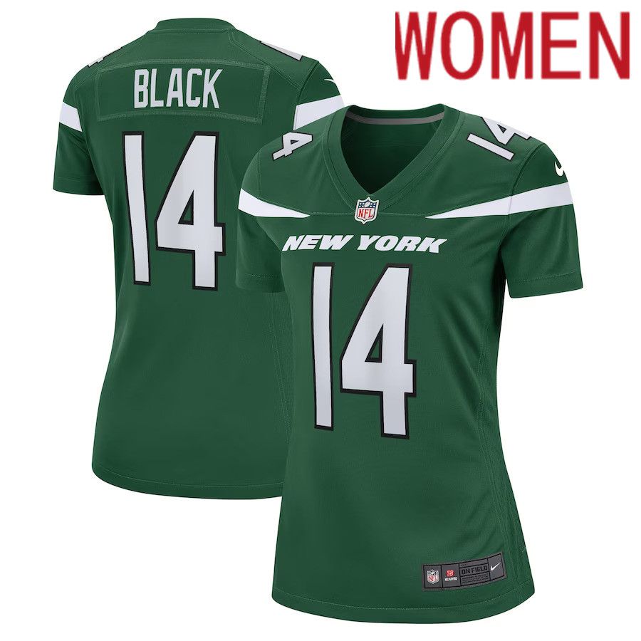 Women New York Jets 14 Tarik Black Nike Gotham Green Game Player NFL Jersey